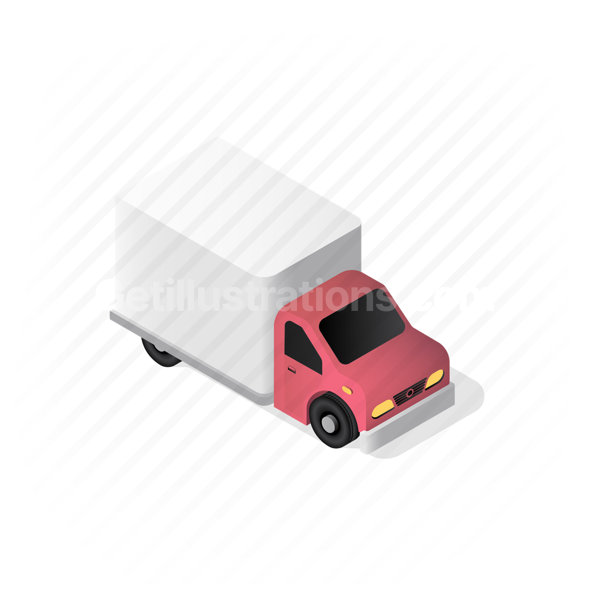 delivery truck, truck, car, vehicle, transport